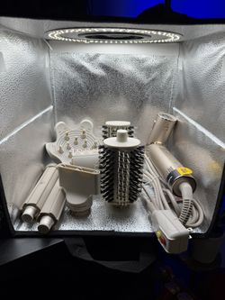 Shark FlexStyle HD430 Hair Dryer, Multi-Styler System, Auto-Wrap Curlers, 7 Attachments, Stone Color