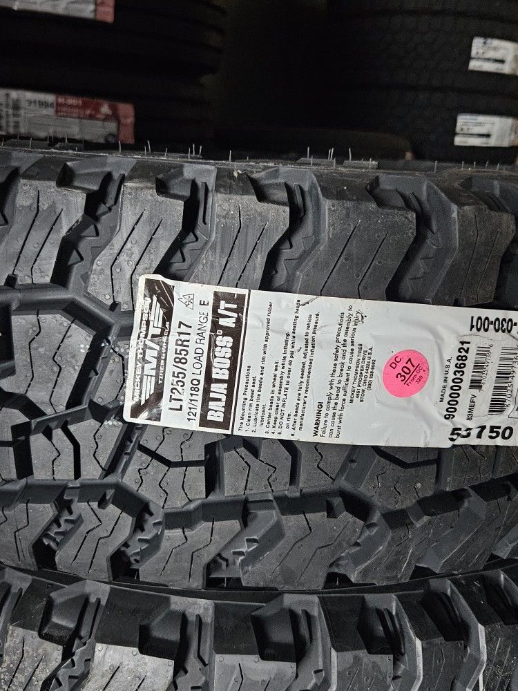 6 New Tires LT 255-85-17 Mickey Thompson Baja Boss AT All Terrain 35 10.00 17 R17 Inch Tire Load E 10 Ply FREE Same Day Delivery Inland Empire