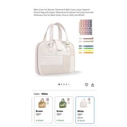 Brand new Bible Cover for Women, Patchwork Bible Case, Large Capacity Church Bag with Zipper, Waterproof Scripture Carrying Case with Stationery Set f