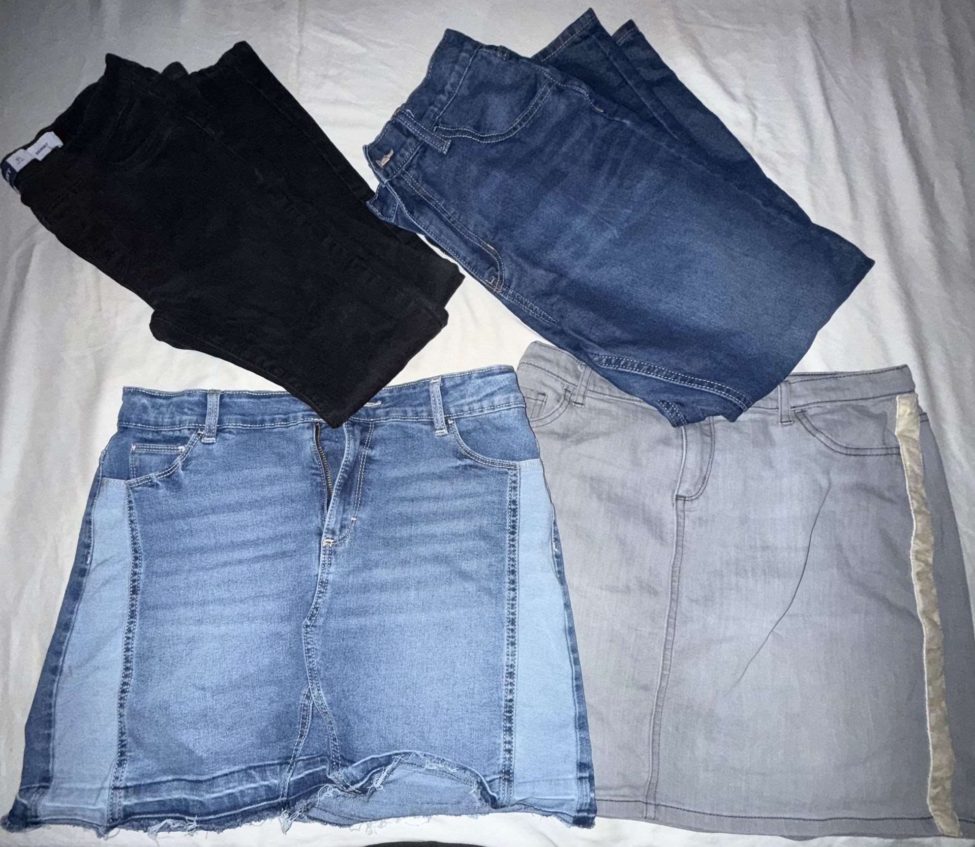 4 Piece Girls 14-16 Bundle 2 Skirts + 2 Jeans