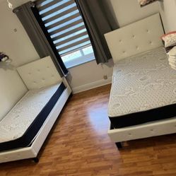 Twin Size Bed Frame And Mattress Camas Twin 2 BEDS WITH MATTRESSES CAMAS TWIN CON COLCHONES 