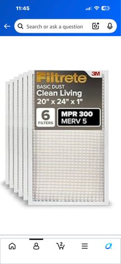 20x24x1 HVAC air filters, new sealed