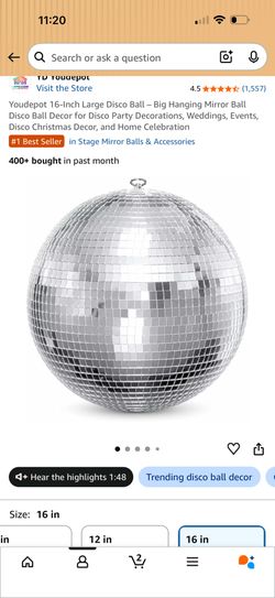 Large Disco ball 16 in
