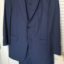 Adolfo Men's 42R Navy Suit Coat, Super 110s Wool