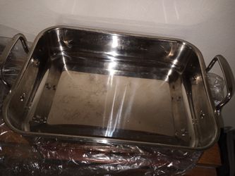 Stainless Steel Faberware Millennium Cookware Big Roasting Turkey Potatoes Bake 14"×10"×3.4" W Handles