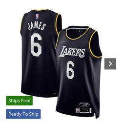 Men's Los Angeles Lakers James 6 Nba Black Basketball Swingman Jersey 2019