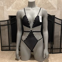 Mesh Cut Out Bodysuit - New 