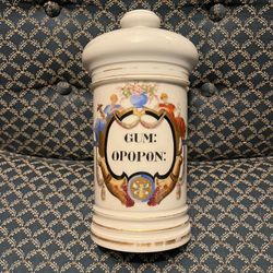 Antique French Apothecary Porcelain Jar 