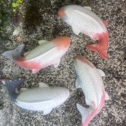 4 Cement Koi Fish