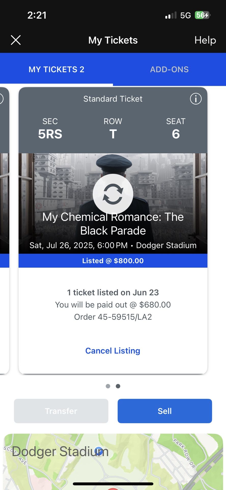 two my chemical romance pit seat tickets dodger stadium
