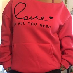 Pink Love Off The Shoulder Sweater 