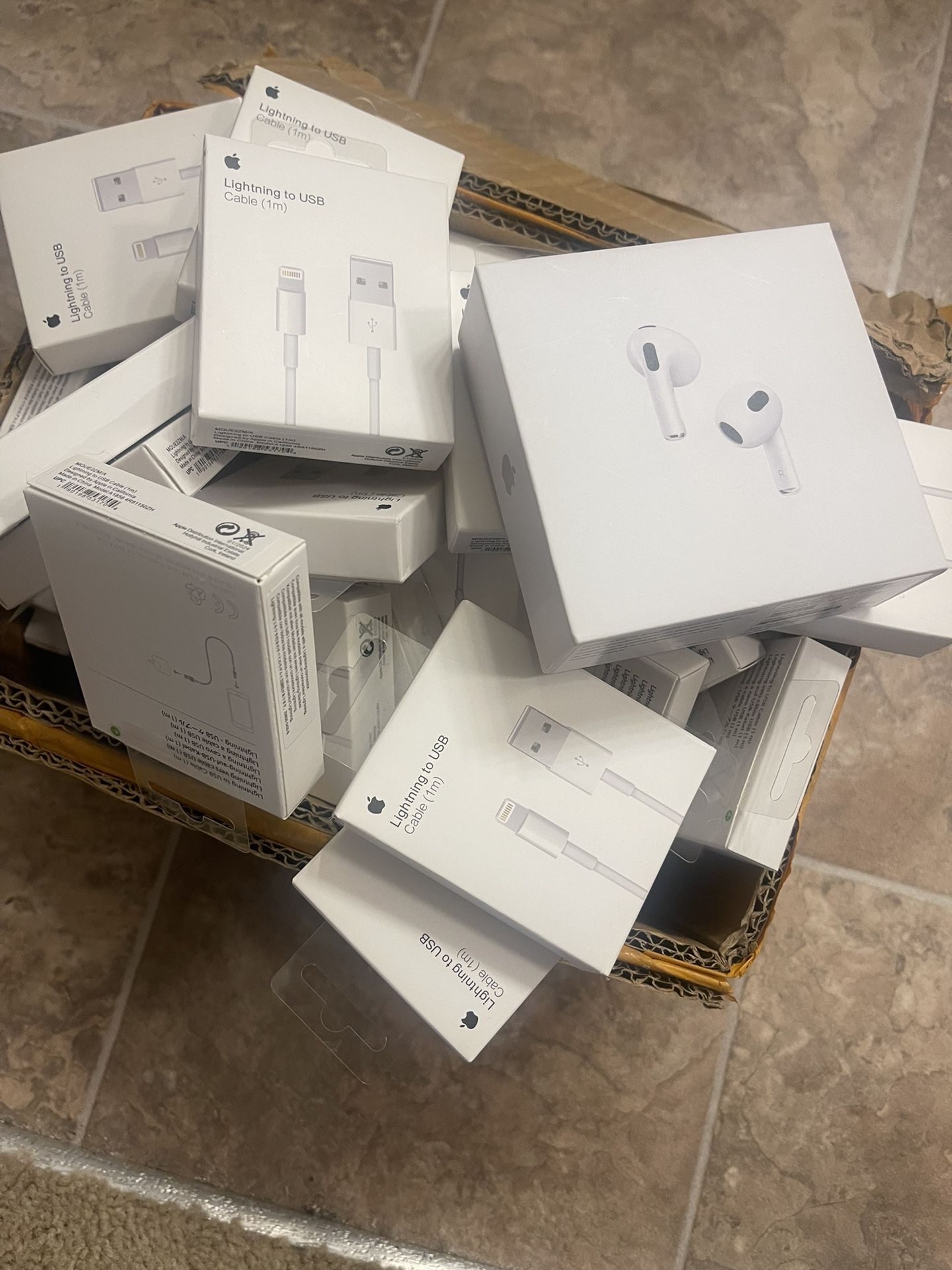 AirPods 3rd Generations With 60 Apple Charger Cords Cables 