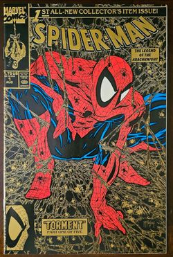 Spider-man #1 🔑 Gold Variant ✨️ Marvel Comics 1990 HTF  NM 🔥🔥🔥