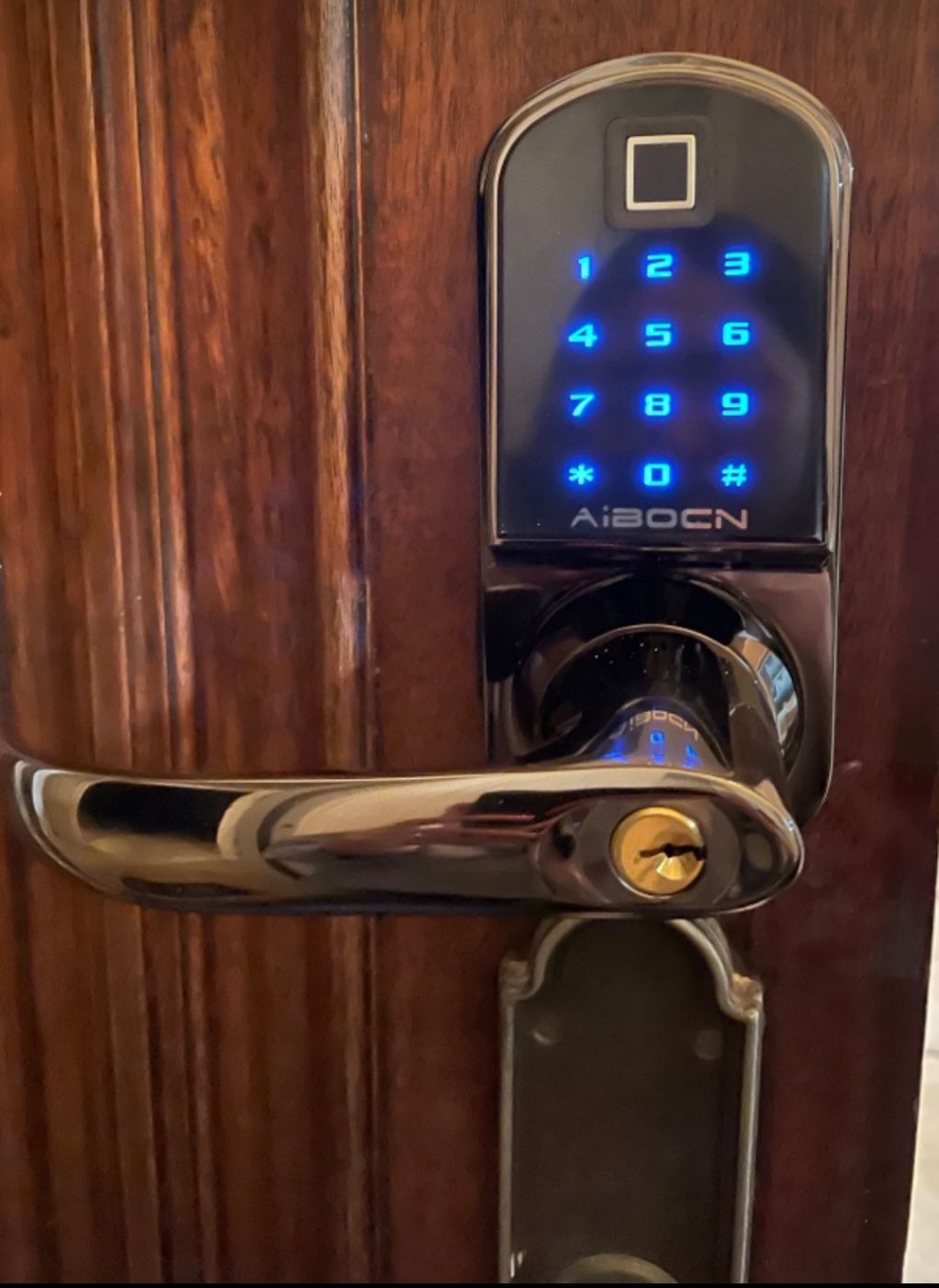 Fingerprint Smart Lock Keyless Entry Door Lock with Voice Control Touchscreen Keypad Deadbolt Lock with IC Card Password eKey Easy to Install fo