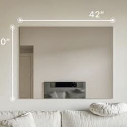 42" x 30" Frameless Bathroom Mirror – Like New