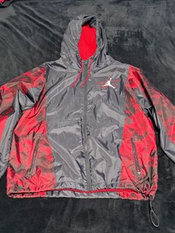 Jordan Windbreaker Jacket Red Black Stars