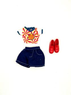 Teen Co. T-Shirt and Red High-Tops from Vintage 1998 Mattel “Teen Skipper Fashion Avenue #18379”