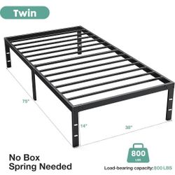  Twin Bed Frame - Heavy Duty Metal Platform Bed Frames Twin Size with Storage Space Under Frame
