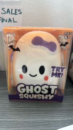 Ghost Squishy Toy with Bow