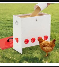 New in the box 10-Ports Metal Chicken Feeder, Automatic Poultry Feeder Gravity Feeder for Chickens, Ducks, Geese, Turkeys
