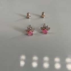 Rose Gold Plated Paw Earrings