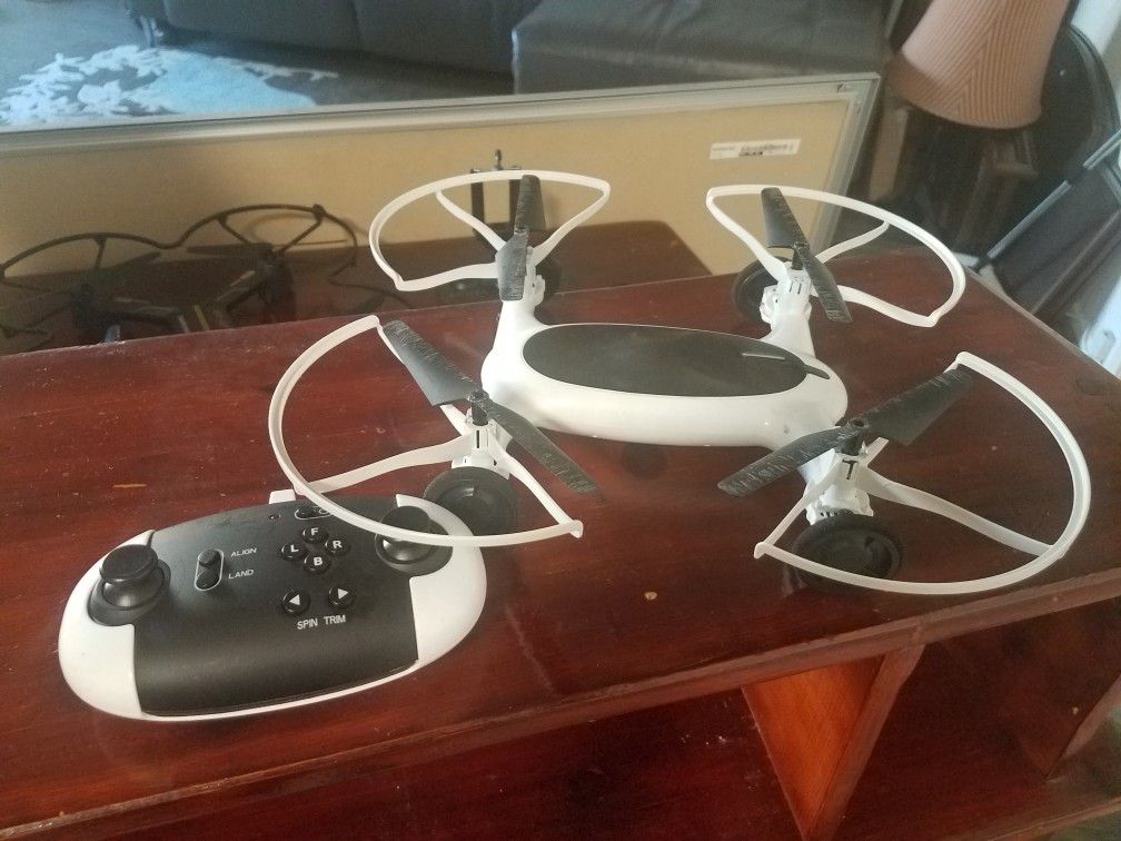 Drone white with wheels