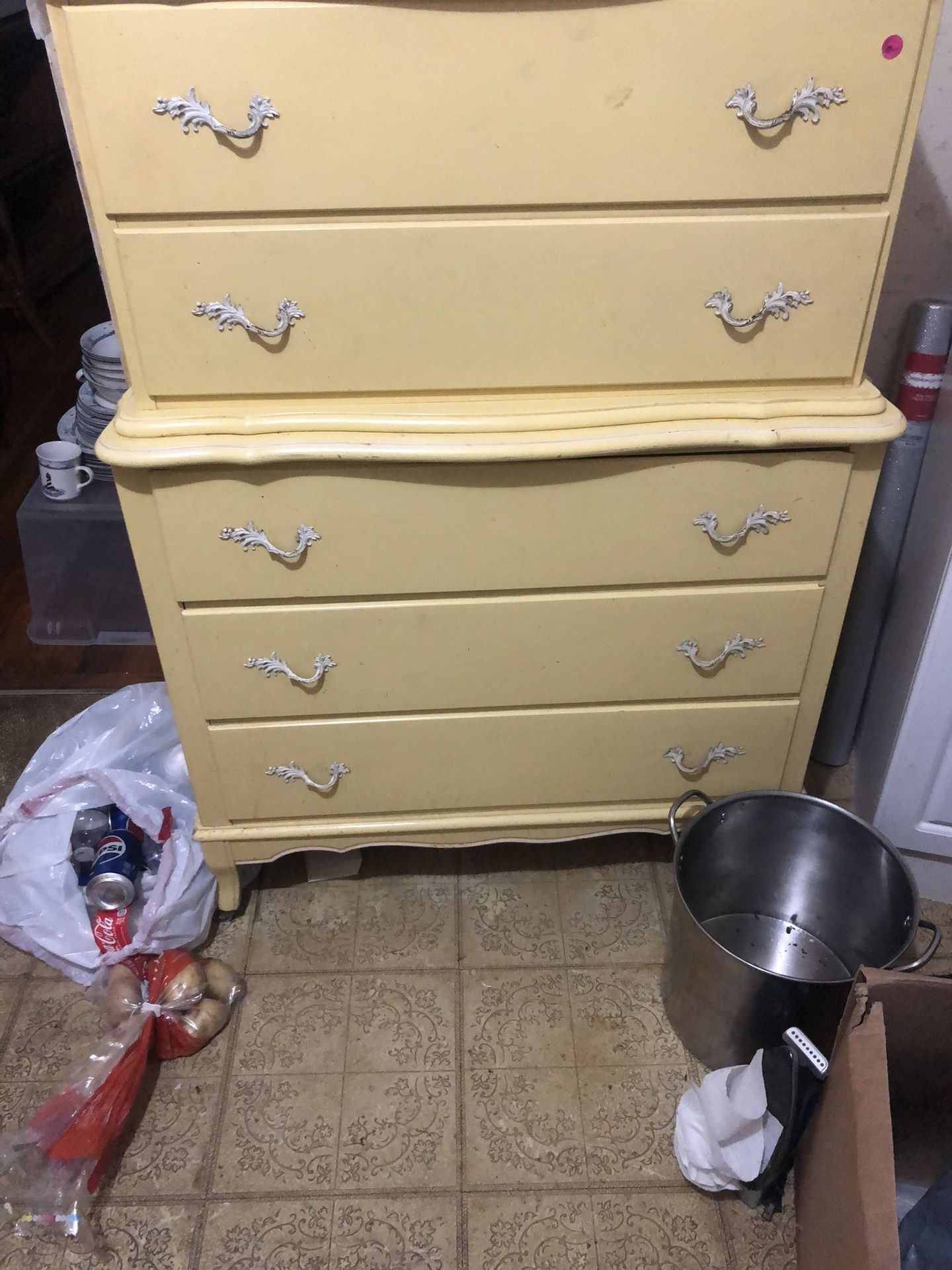 Antique Dresser, Mini Fridge ,3 Burner Hot Plate!!!