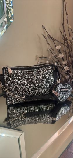 Steve Madden Rhinestone Crossbody Bag with Heart Pouch