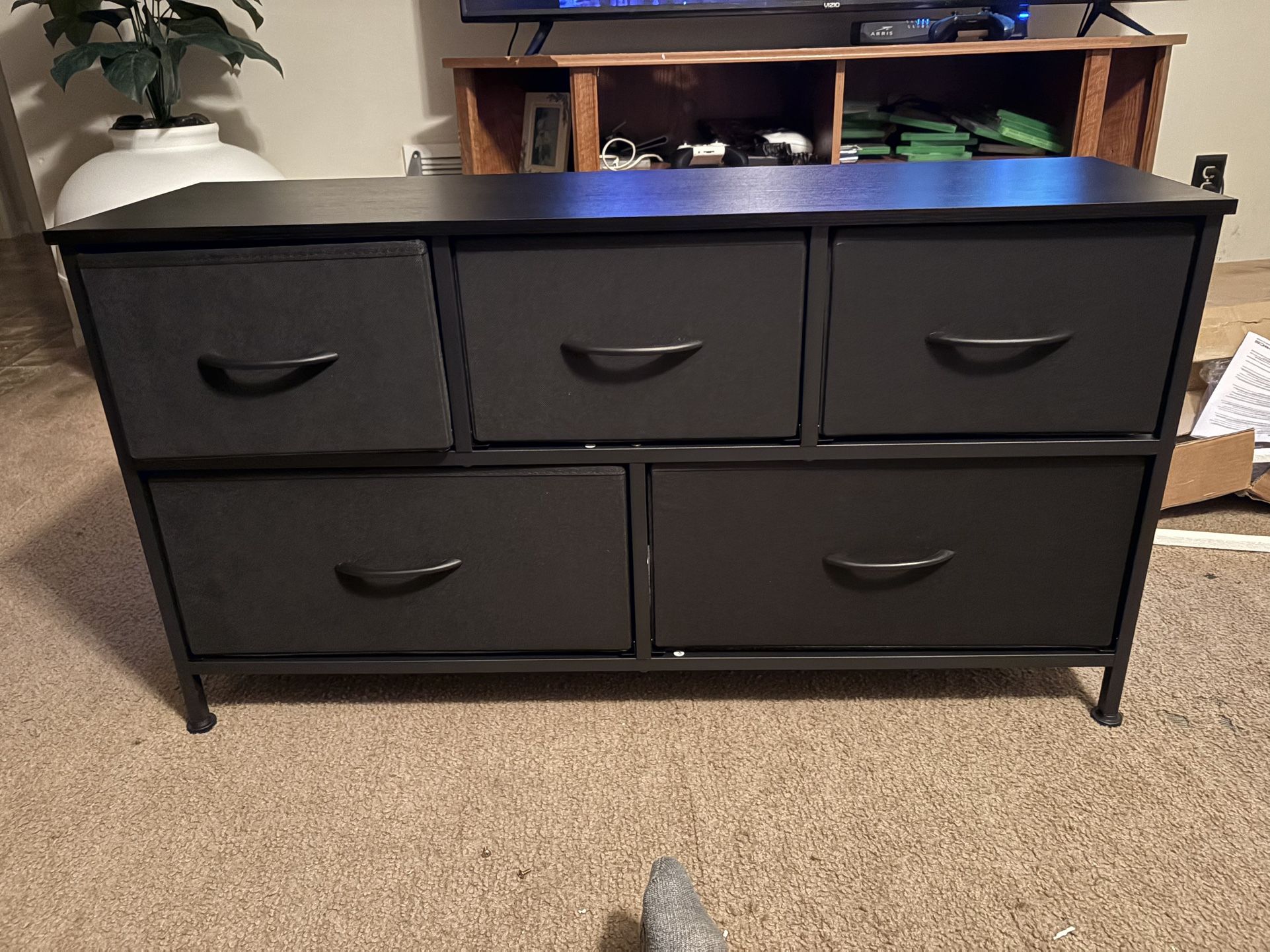 Amazon Black Dresser/ Tv Stand (cube Drawers)