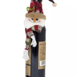 Wine Bottle Covers, Snowman Christmas gift/ Hostess gift or decr