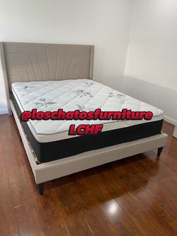 Queen size bed frame and mattress