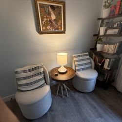 Set of 2 Modern White Textured Throw Pillows – Great Condition