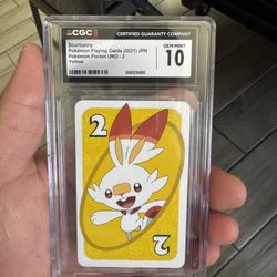 💛 CGC GEM MINT 10 💛 SCORBUNNY UNO CARD | JAPANESE POKÉMON POCKET | RARE NOVELTY