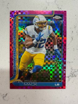 2025 Topps Chrome Football Khalil Mack PINK  X-FACTOR REFRACTOR #160