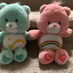 Care Bear Vintage 13” Shooting Star & Rainbow Lot Of 2 