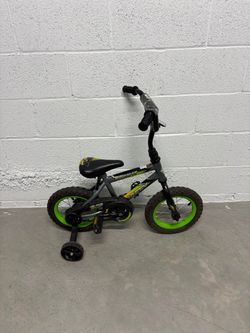 Huffy 12" Rock It Kids' Bike, Fits Riders 37" - 42", Gray/Green, Youth, Boys 2-4 years old