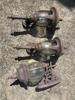 Three Vintage Outdoor Lamps
