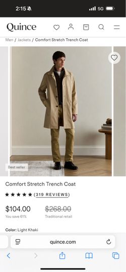 Comfort stretch trench coat