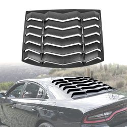 Matte Black Rear Window Louver Cover, Lambo Style Custom Fit All Weather ABS Compatible with 2011-2023 Dodge Charger SXT/GT/RT/RT Scat Pack/Scat Pack