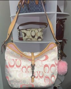 Coach Hampton Optic Pink Clip Bag