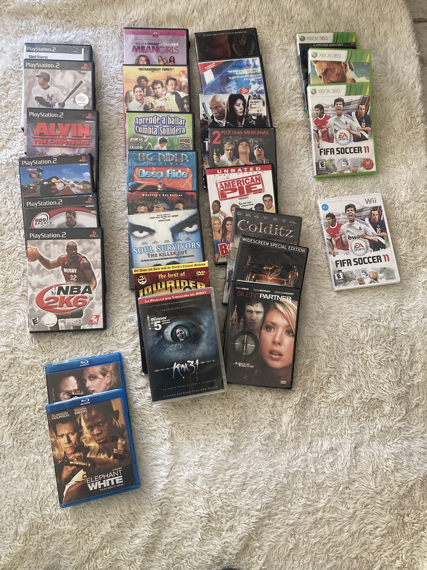 Movies, Games Play Station 2, Xbox 360, Wii, Blue Ray 