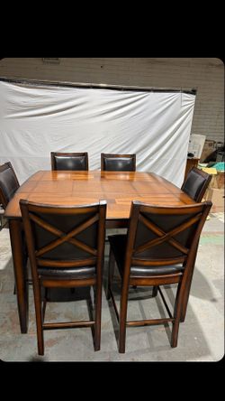 Denver Counter Top High Dining Table w/6 Chairs