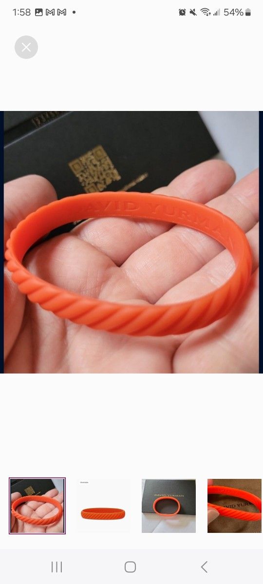 David Yurman Limited Edition Orange Rubber Cable Bracelet (Medium) 10