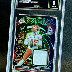 2023 Spectra 🔥 Patrick Mahomes 🔥 Max Impact Prizm Jersey 50/99 GMA 9 Mint 💎 - Kansas City Chiefs