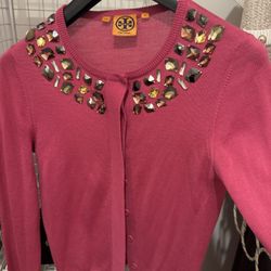 Tory Burch Crystal Embellished Cardigan – XS – Stunning Statement Piece