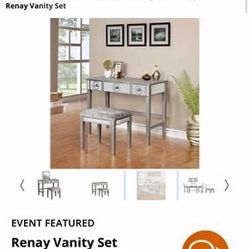 Desk/Vanity And Bench 