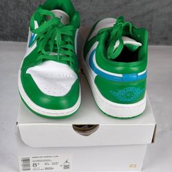 Nike Air Jordan 1 Low Lucky Green Aquatone DC0774-304 Women's Sneakers size 8.5