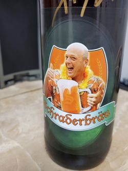 ￼Schraderbrau Signed Empty Beer Bottle - Breaking Bad Better Call Saul Dean Norris