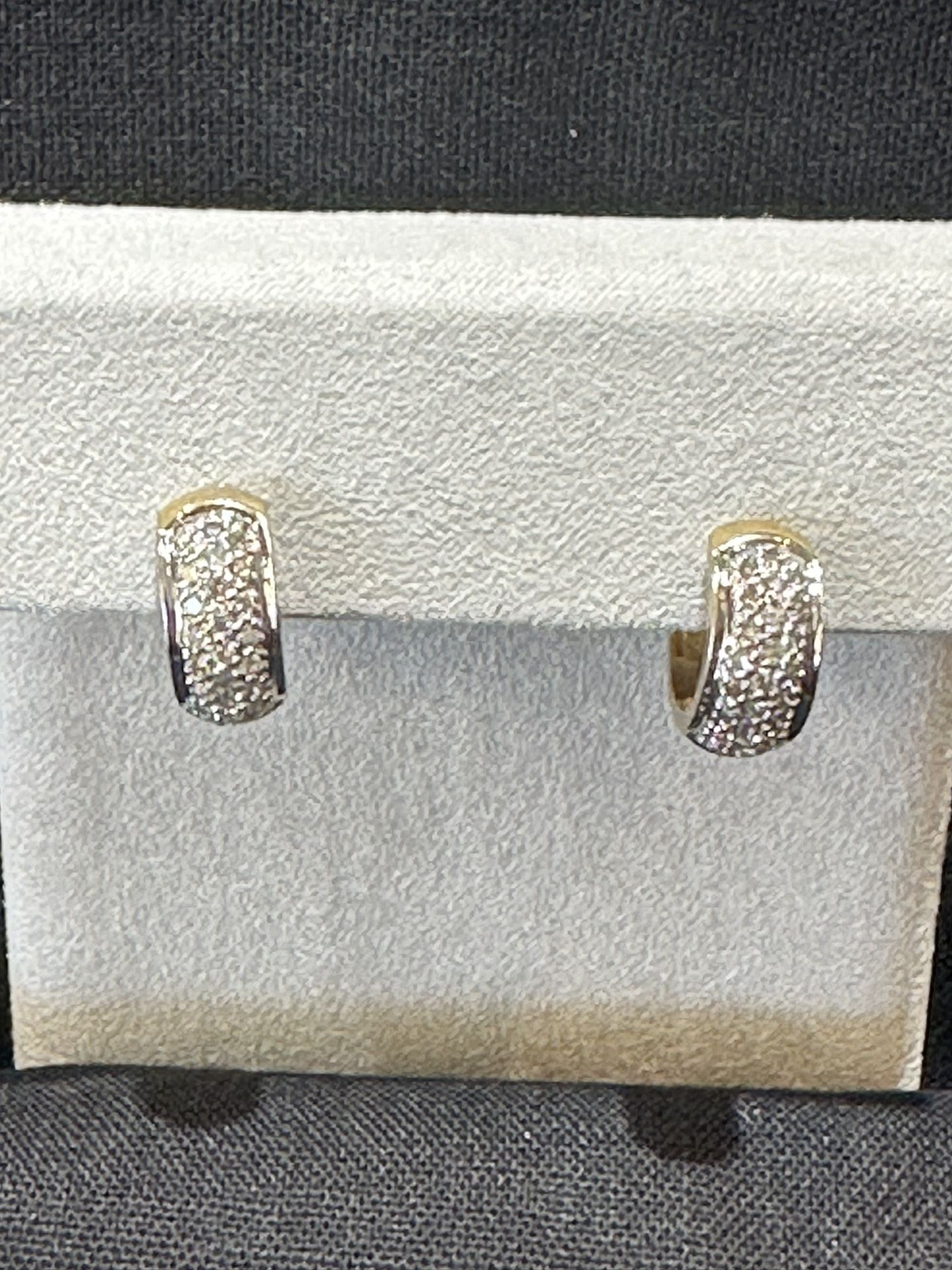 Stylish 14k Pavé  Diamond Huggie Earrings