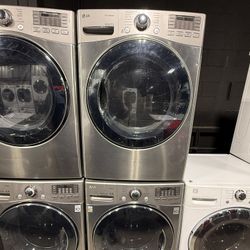 LG Stainless Steel Front Load Washer And Gas Dryer Set 